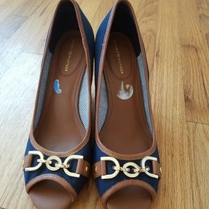 Tommy Hilfiger Navy Wedges